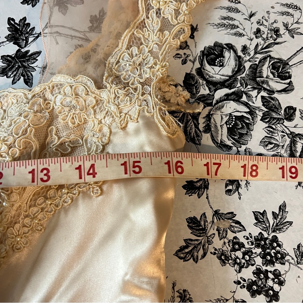 Rare Vintage Satin and Lace Gown - Picture 12 of 14